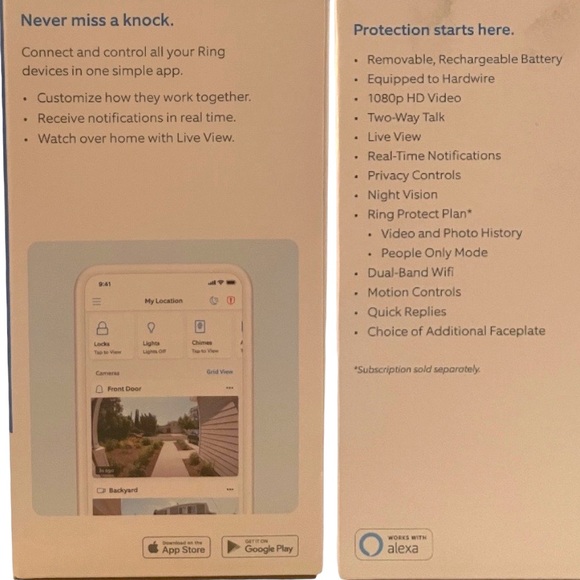 ✨hp✨ Ring Video DOORBELL 3 Smart Camera Alarm System iOS Android Compatible NIB - Picture 6 of 8